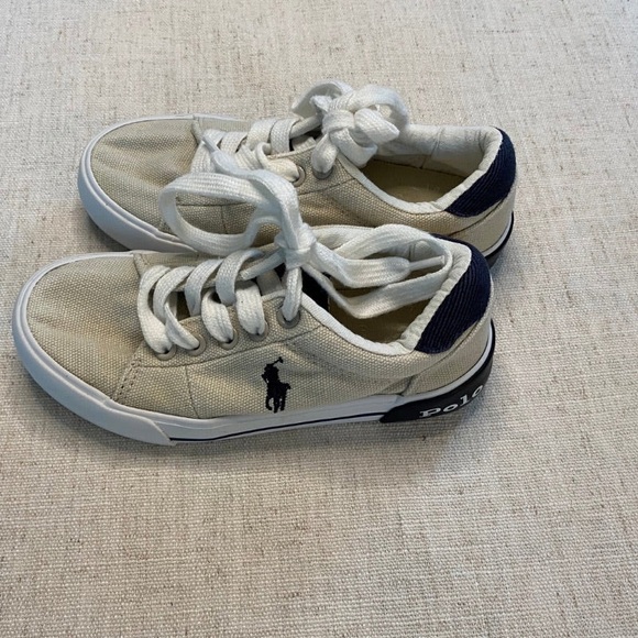 Polo by Ralph Lauren Kids' Beige and Navy Sneakers - Picture 1 of 1